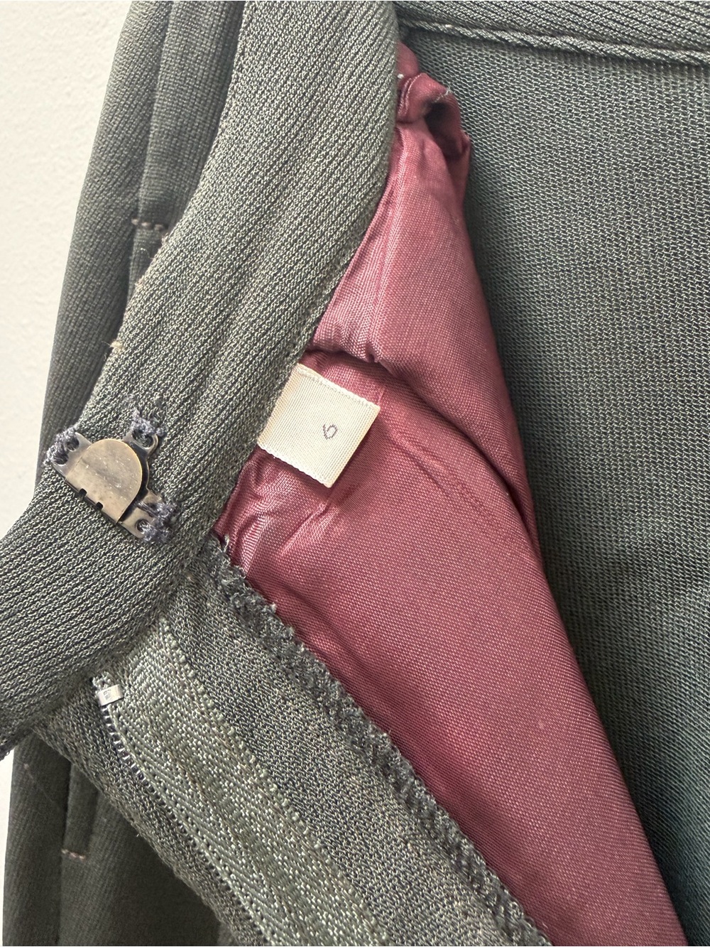 Calvin Klein Collection Vintage 90s Green Pleated Wool Blend Trouser Size 6 - Picture 6 of 8